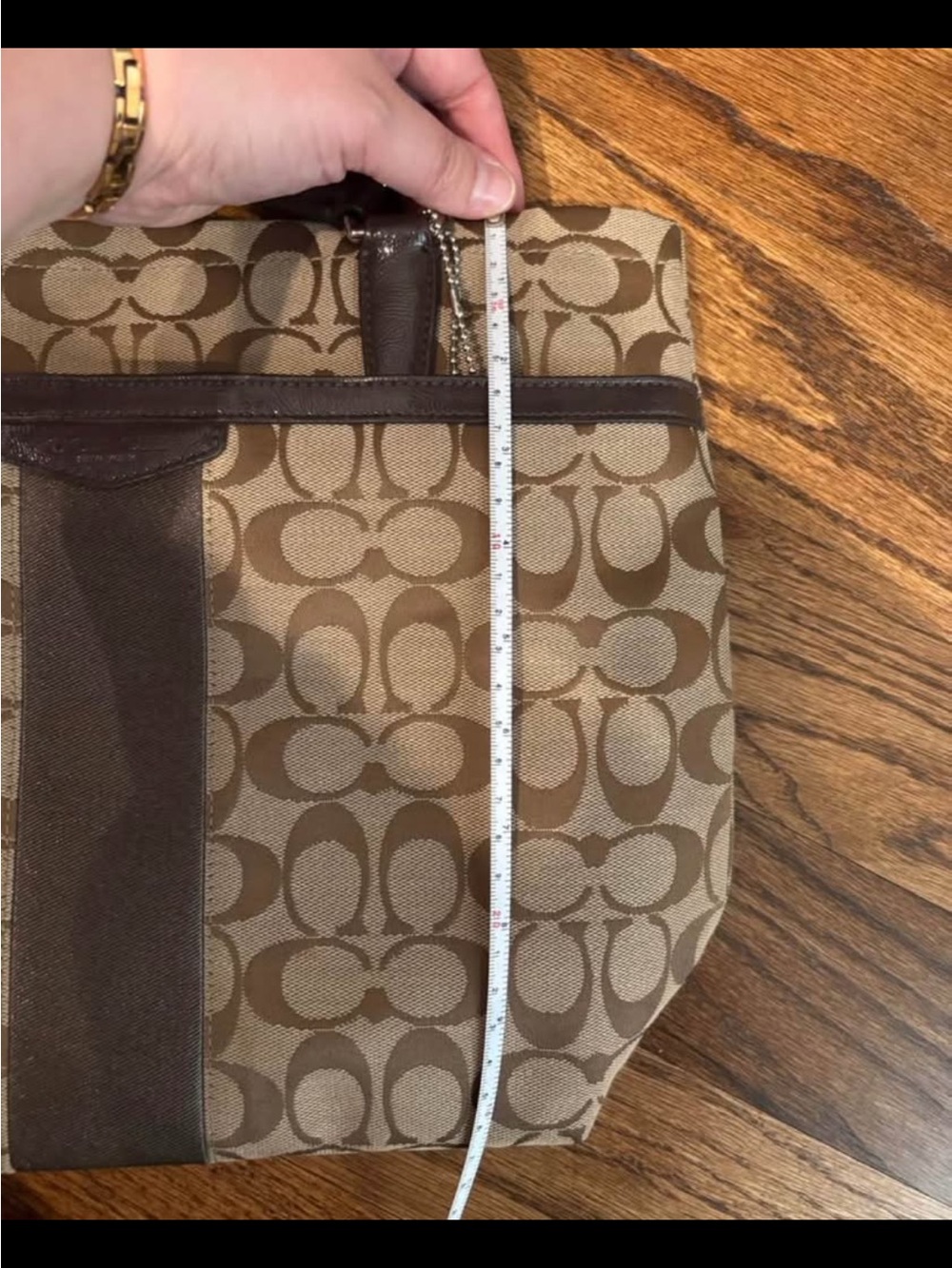 Coach Brown Signature Canvas Tote with Dark Trim - Picture 7 of 7